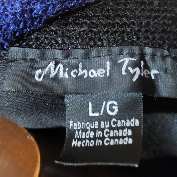 Michael Tyler Colorful Black Rainbow Cowl Neck Zip Detail Sweater Size Large - Picture 6 of 7